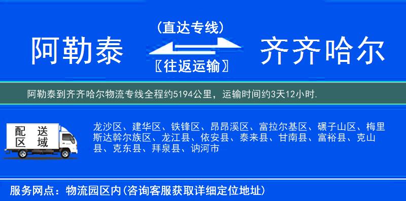 阿勒泰到物流專線